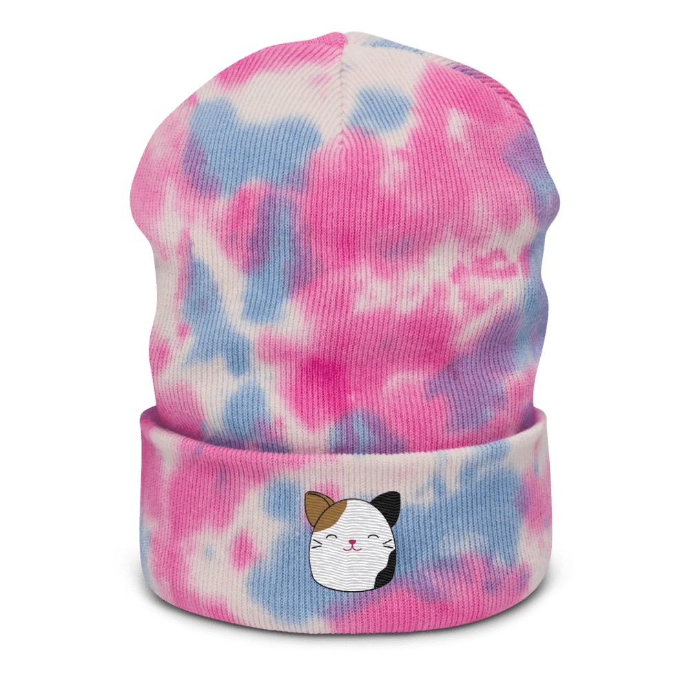 Squishy Calico Cat Embroidered Tie Dye Beanie product image (5)