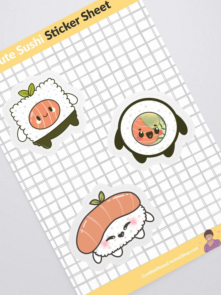 Cute Kawaii Sushi Friends Sticker Sheet product image (2)