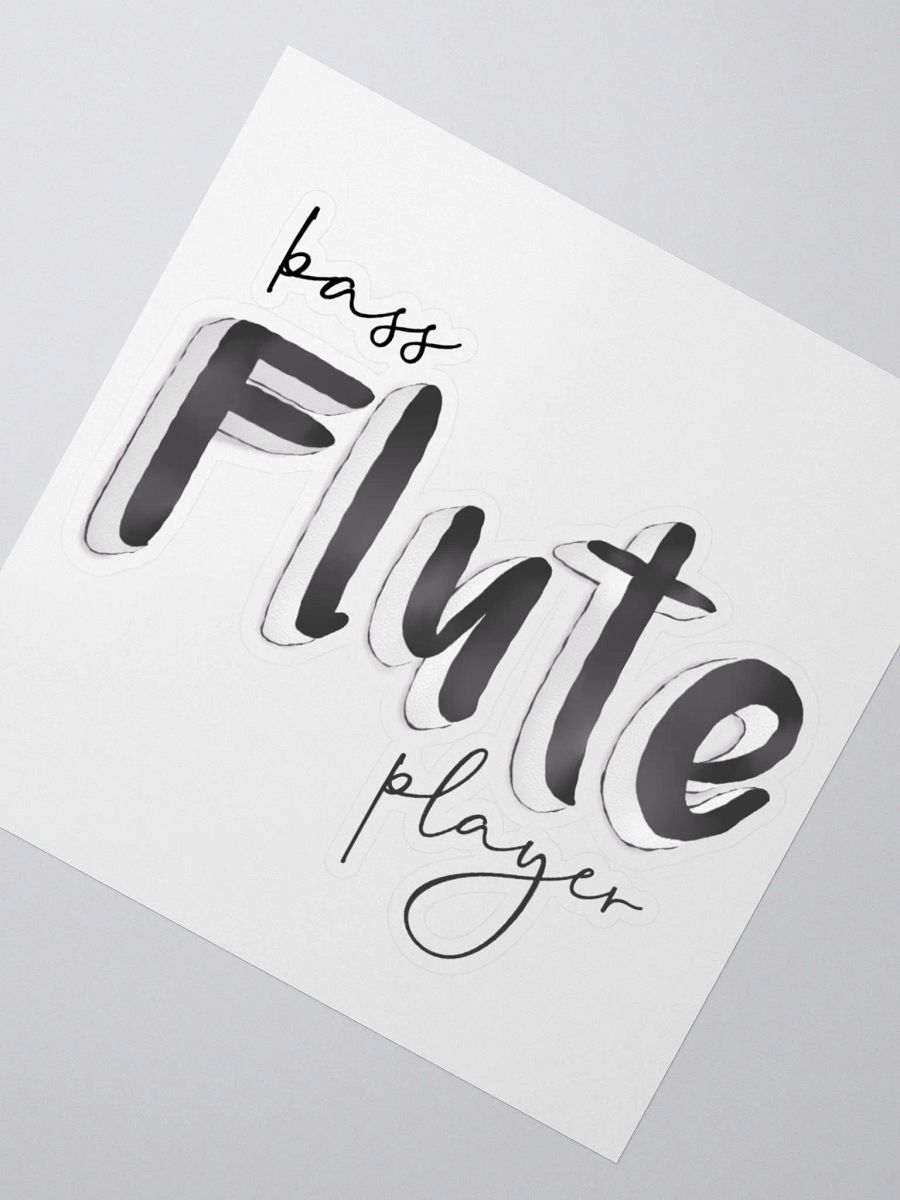 3D Bass Flute Player Typography Sticker product image (2)