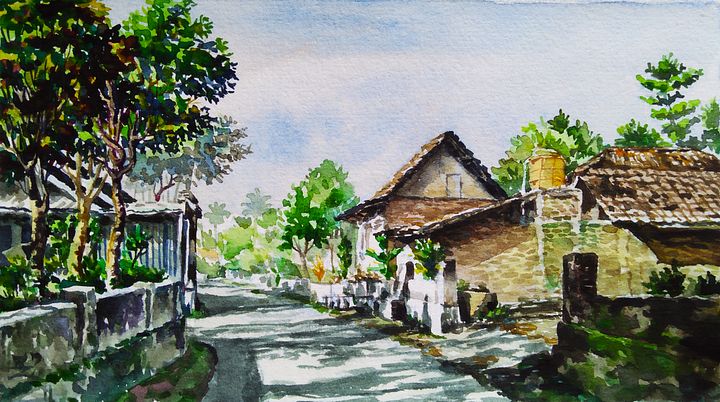 "Jogja Village" Painting by Deni Je product image (1)