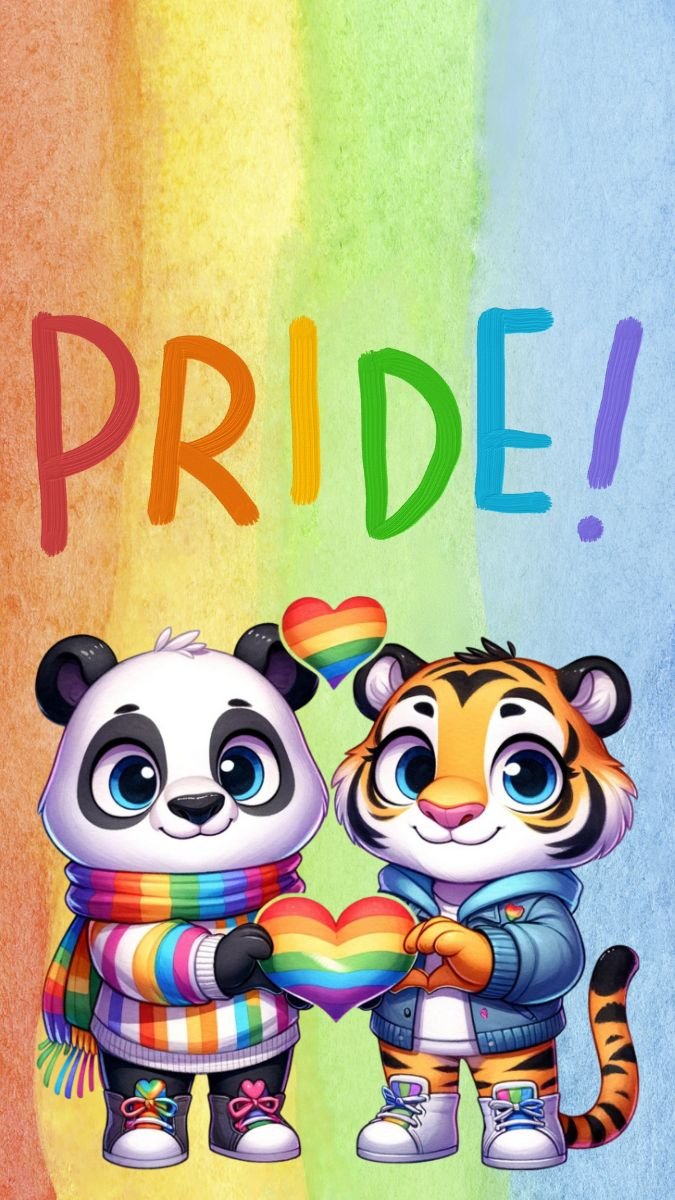 Cute Pride Baby Animal Phone Wallpaper product image (3)