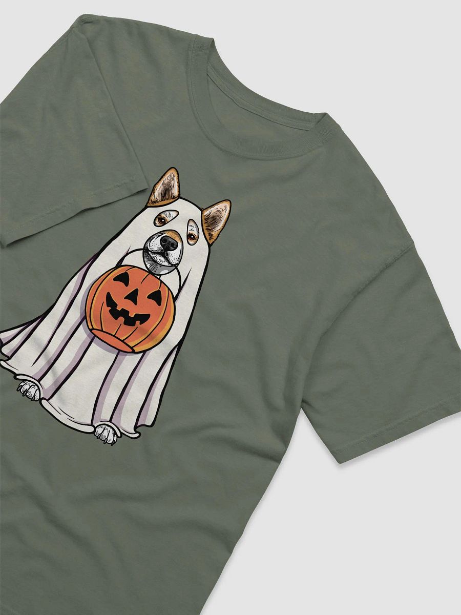 Funny Halloween Shiba Inu T-Shirt | Funny Dog Wearing a Ghost Costume and Holding a Pumpkin Basket product image (14)