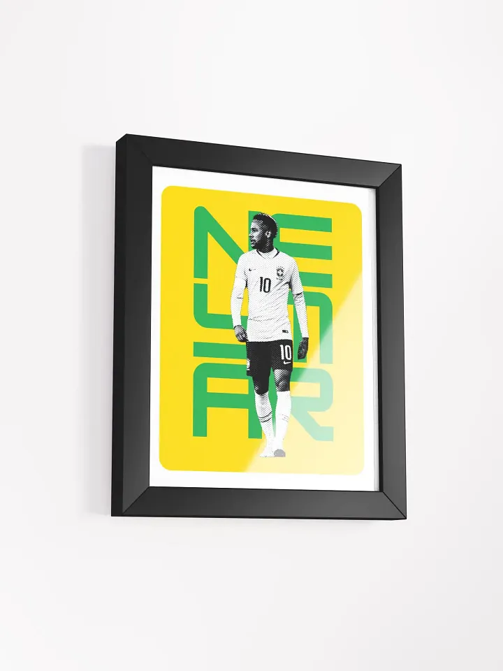 Neymar BW Brazil Name Art Framed Print product image (2)