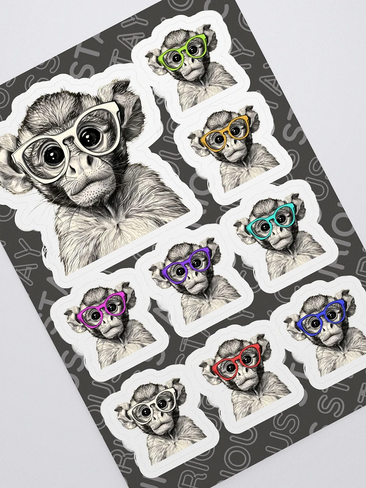 Goggles the Wise Monkey | Sticker Sheet | Pocket Companion | Remember to Always Stay Curious | Empowerment Shirt product image (2)