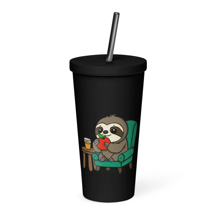 Insulated Tumbler with a Straw - Eating product image (1)