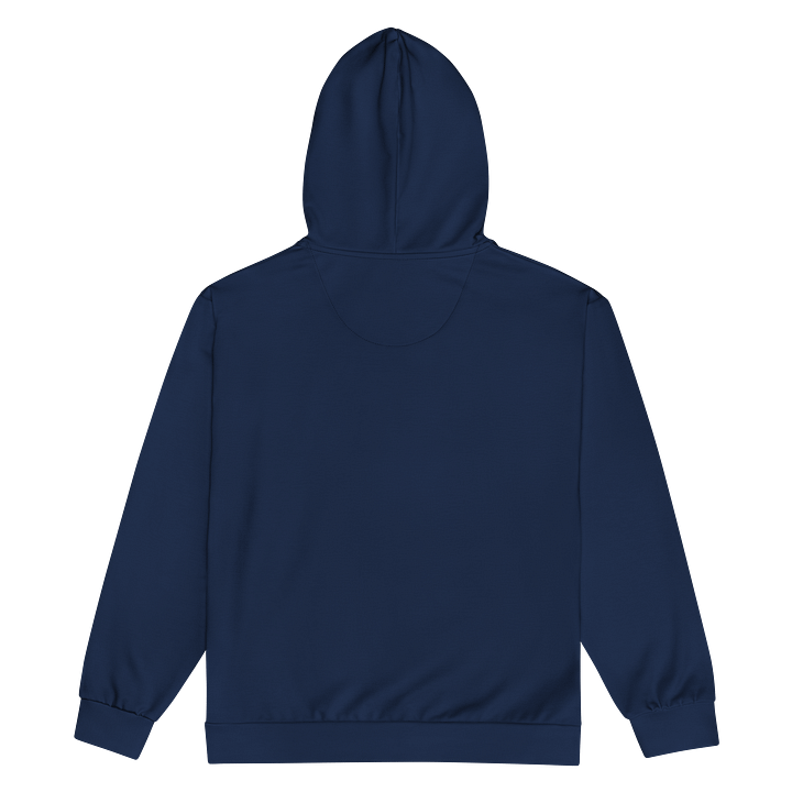 Navy Blue Solid Color Eco Friendly Unisex Zip Hoodie product image (2)