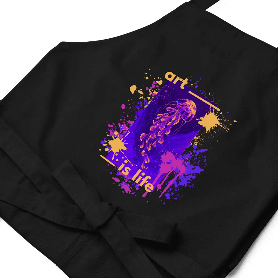 Organic Cotton Neon Jellyfish Art Apron product image (8)