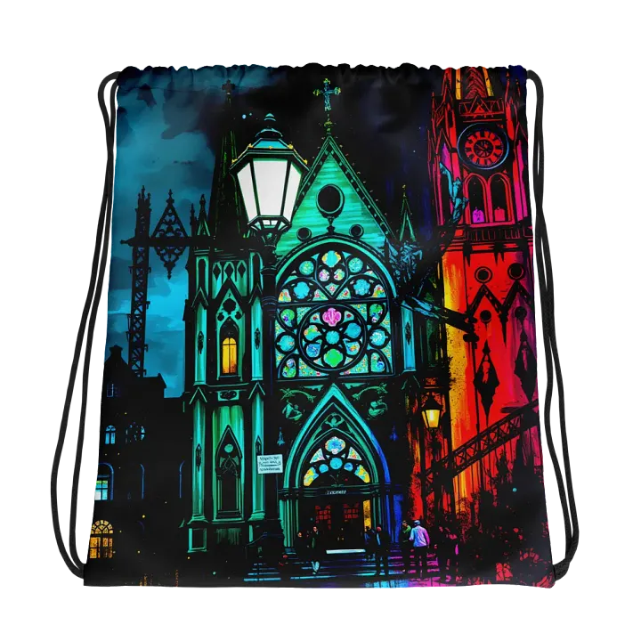 Gothic Cathedral Dreams Drawstring Bag product image (1)