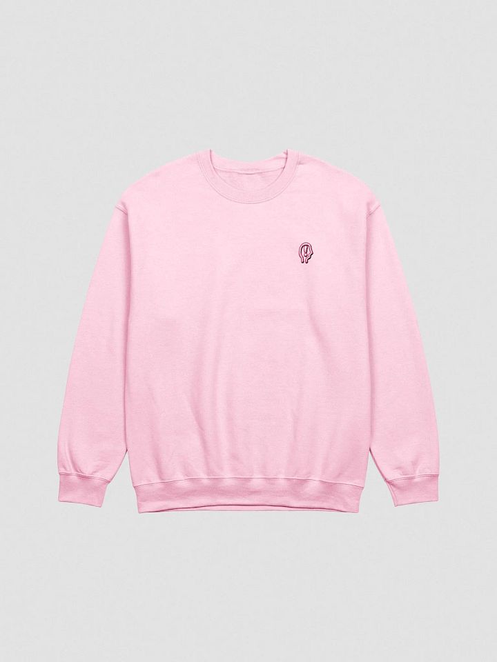 EXCLAIMING MENTALLY (L.C. pink and white design) embroidered crewneck product image (10)
