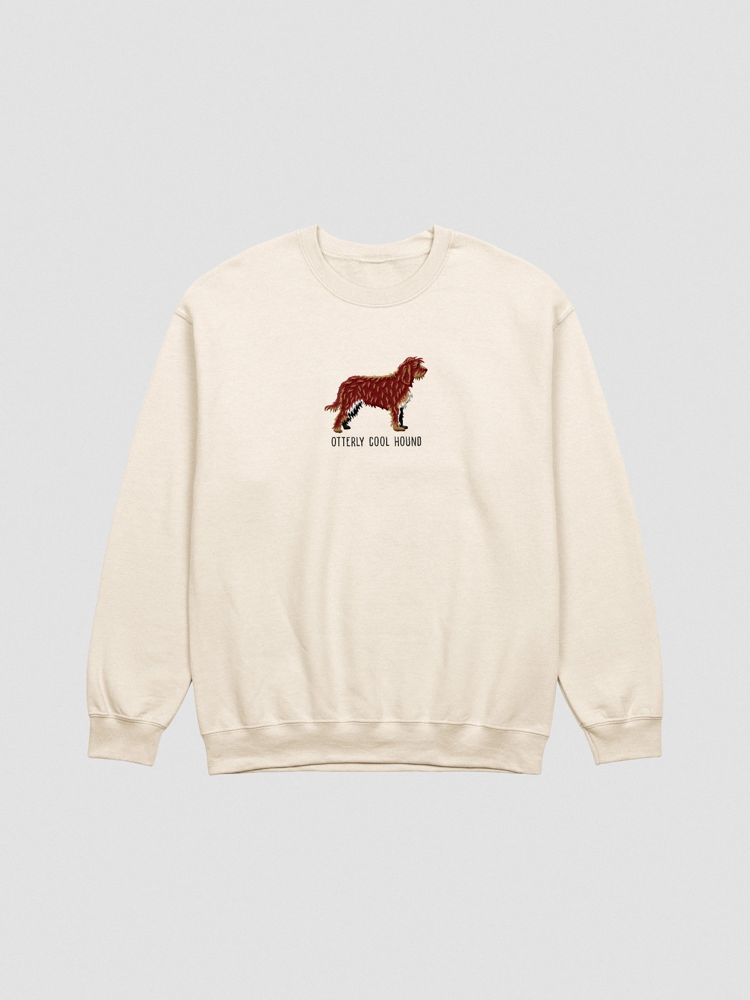 Otterly Cool Hound Sweatshirt (Embroidered) of an Otterhound(Chocolate) product image (4)