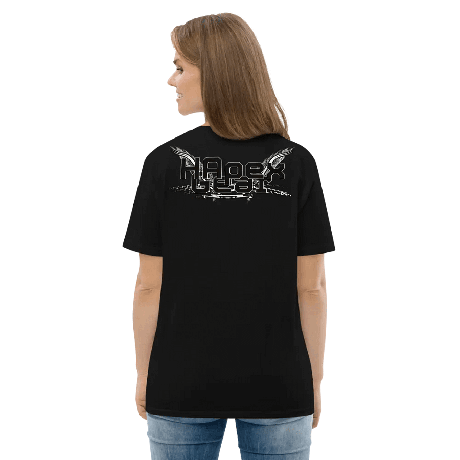 Organic Cotton T-Shirt - Embroidered - Black HApex Gear White Logo product image (6)