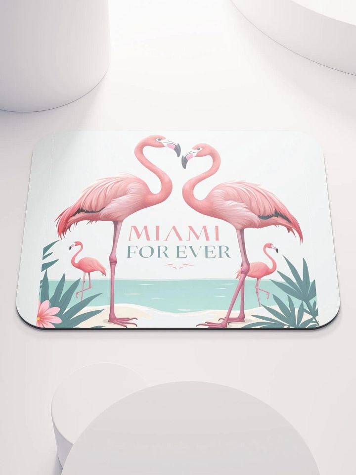 Tropical Flamingo Heart Mouse Pad product image (1)
