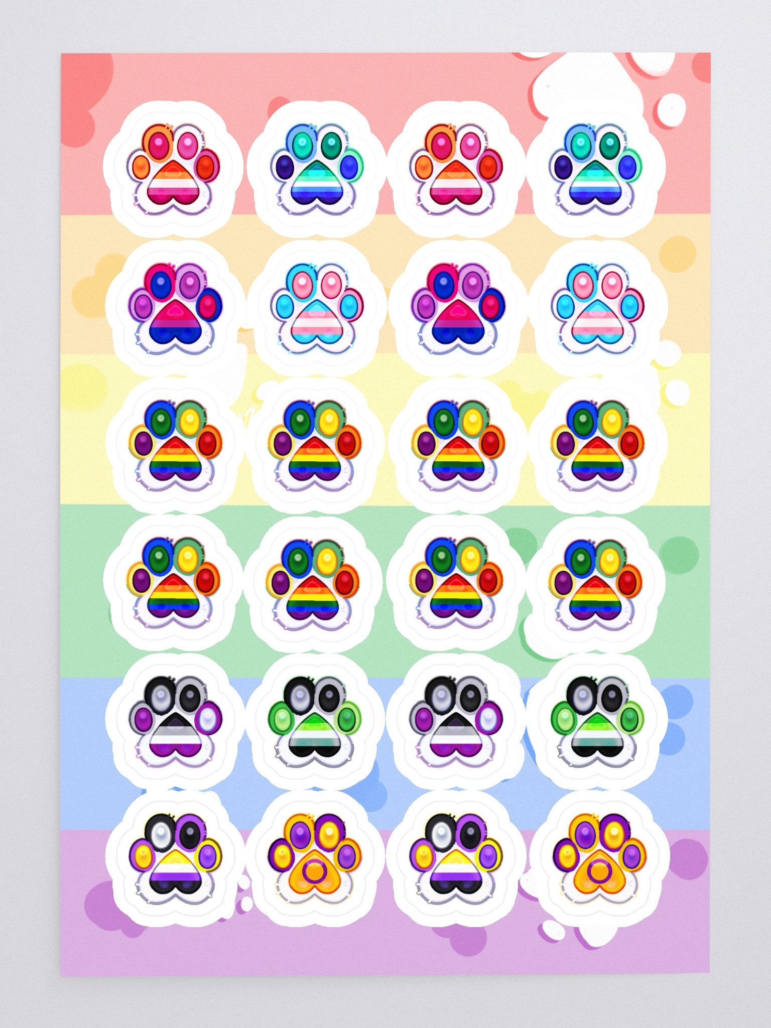 Party Pack Pride Paw Prints Sticker Sheet product image (3)