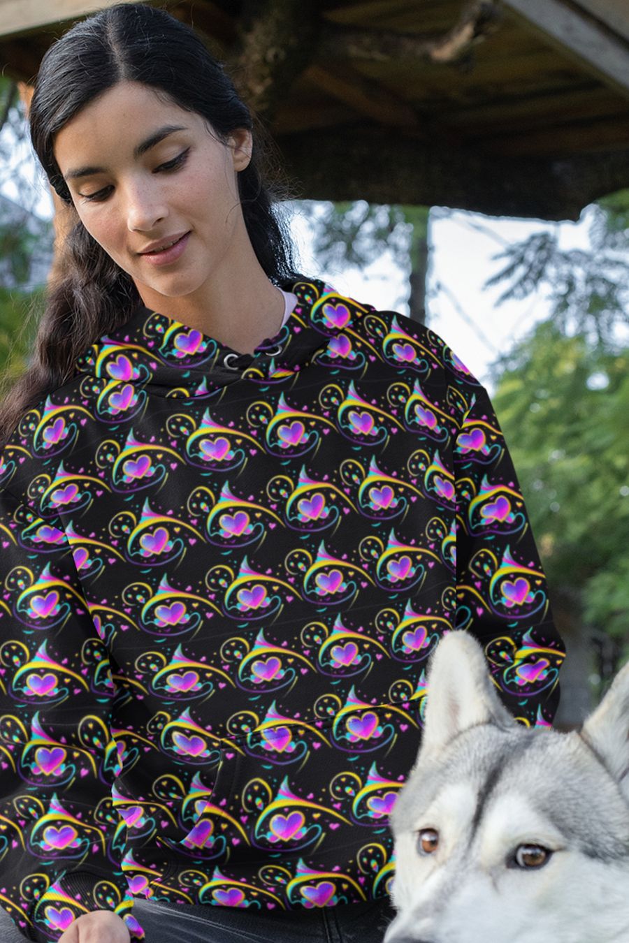 Valentines Heart All Over Print Hoodie product image (1)