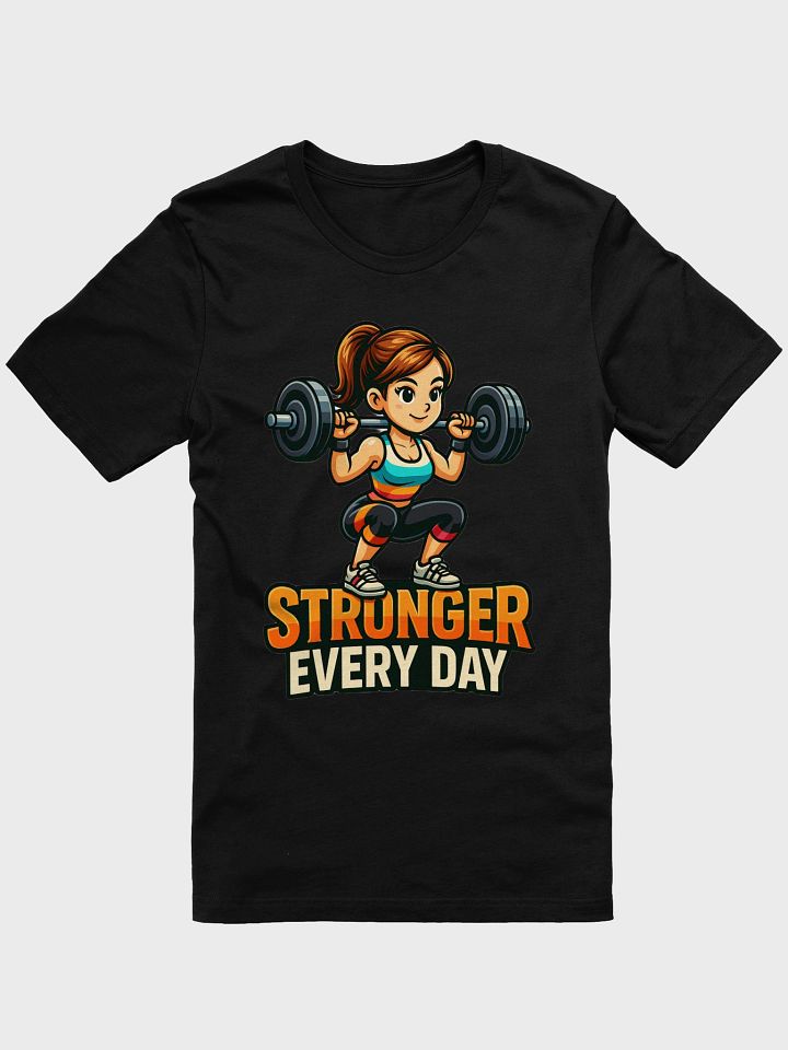 Stronger Every Day Squat Cartoon T-Shirt product image (1)