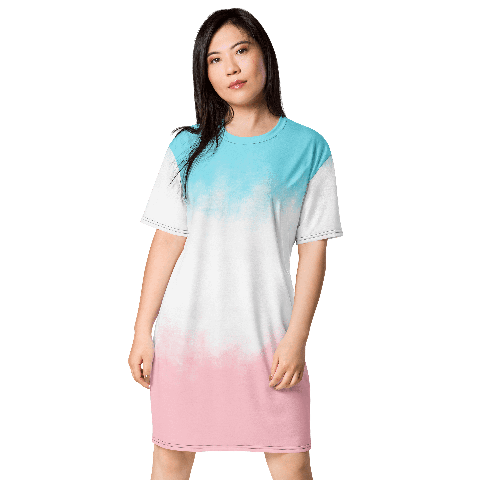 Exclusive Blue to Pink Gradient T-Shirt Dress - Only at TDS Music product image (1)