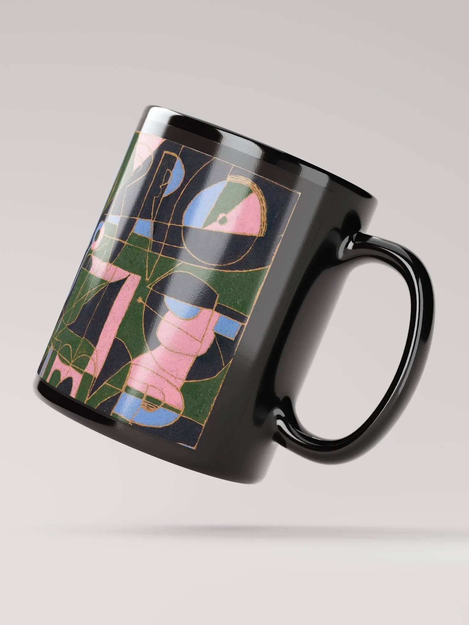 opposite dimples in the bored mind of the squid black glossy mug product image (4)