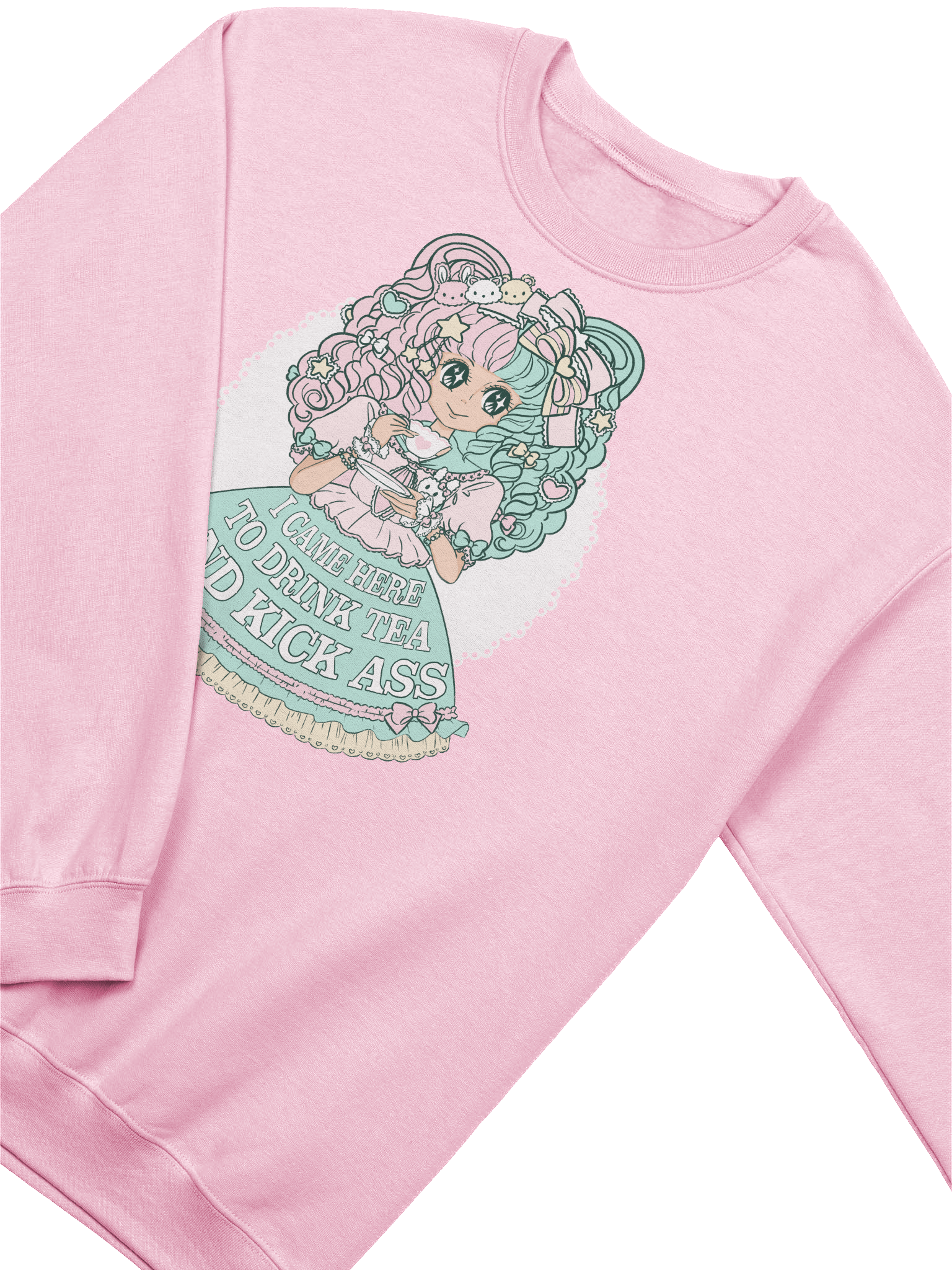 I Came Here to Drink Tea & Kick Ass (OTT, Mint) sweatshirt product image (2)