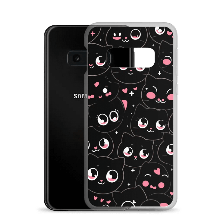 Whimsical Black Cat Faces Samsung® Case product image (21)