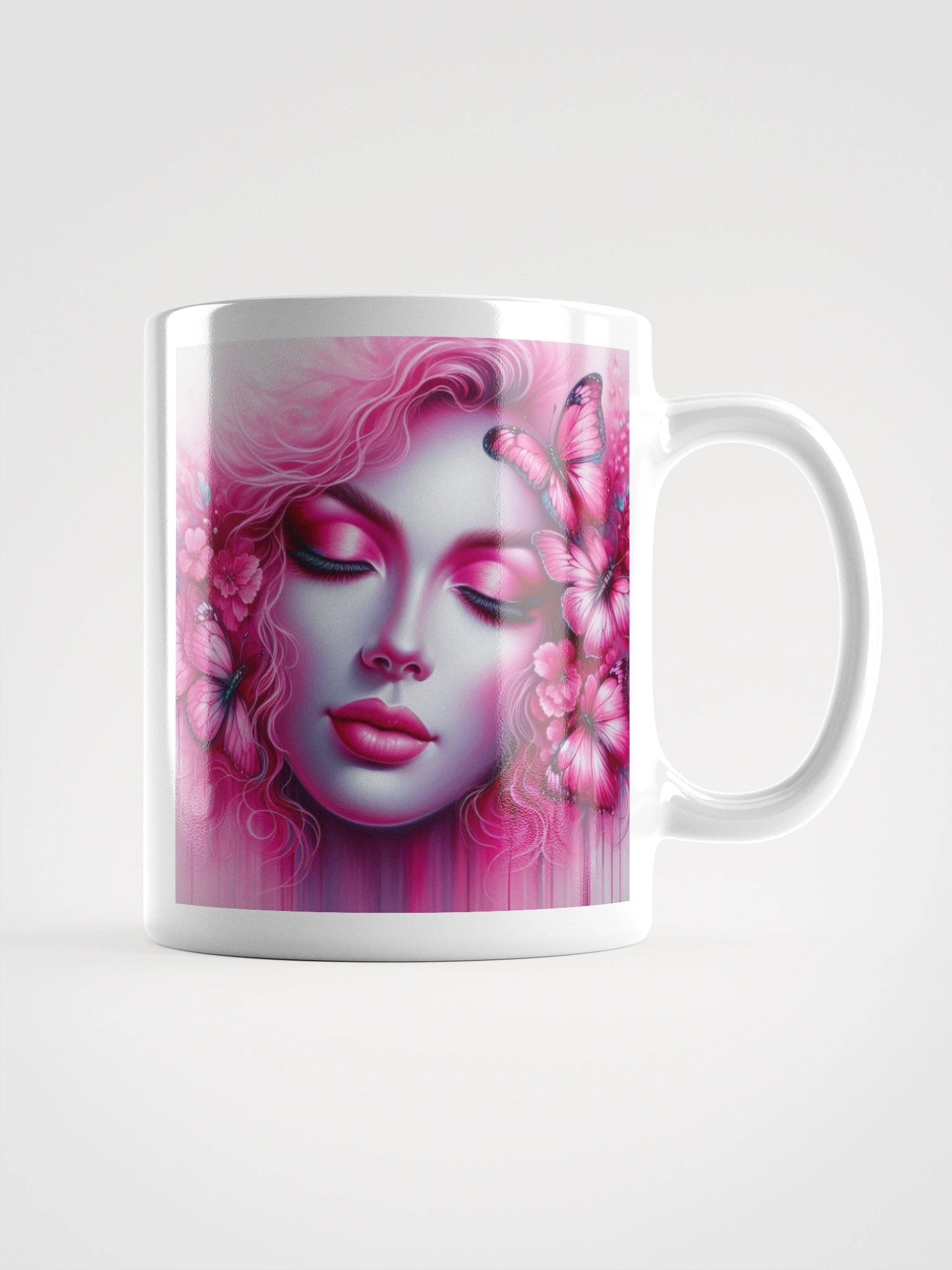 Pink Woman and Butterflies Mug product image (1)
