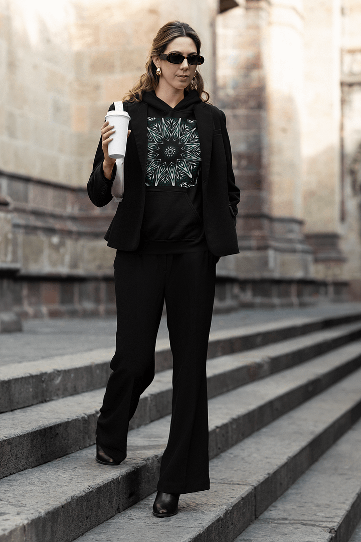 Abstract Dark Mandala Pattern Unisex Pull Over Hoodie product image (1)