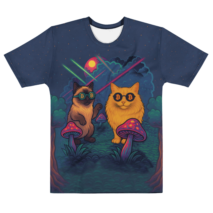 Purr-sychedelic ₿ Rave T-shirt product image (1)