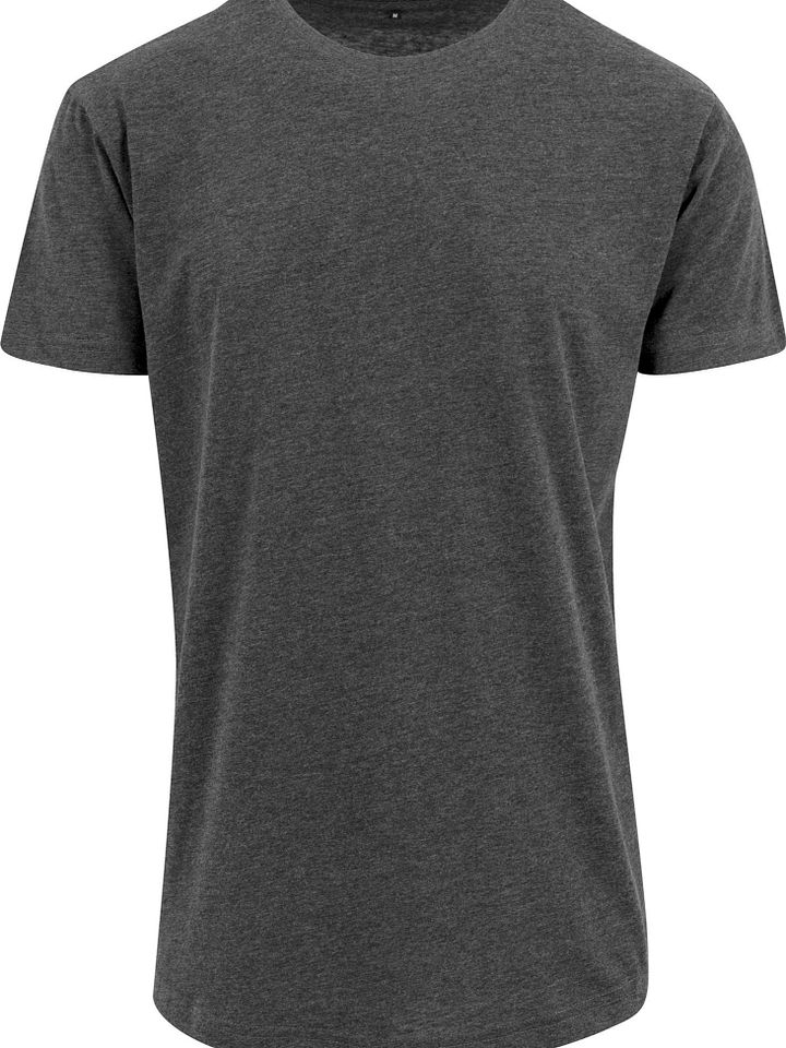 Men's Shaped Long Tee BY028 -Short Sleeve basic plain Cotton Casual T-Shirt product image (2)