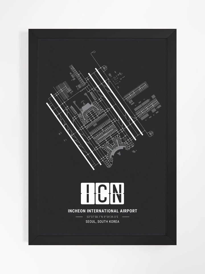 Framed Airport ICN Premium Map On Matt Paper product image (1)