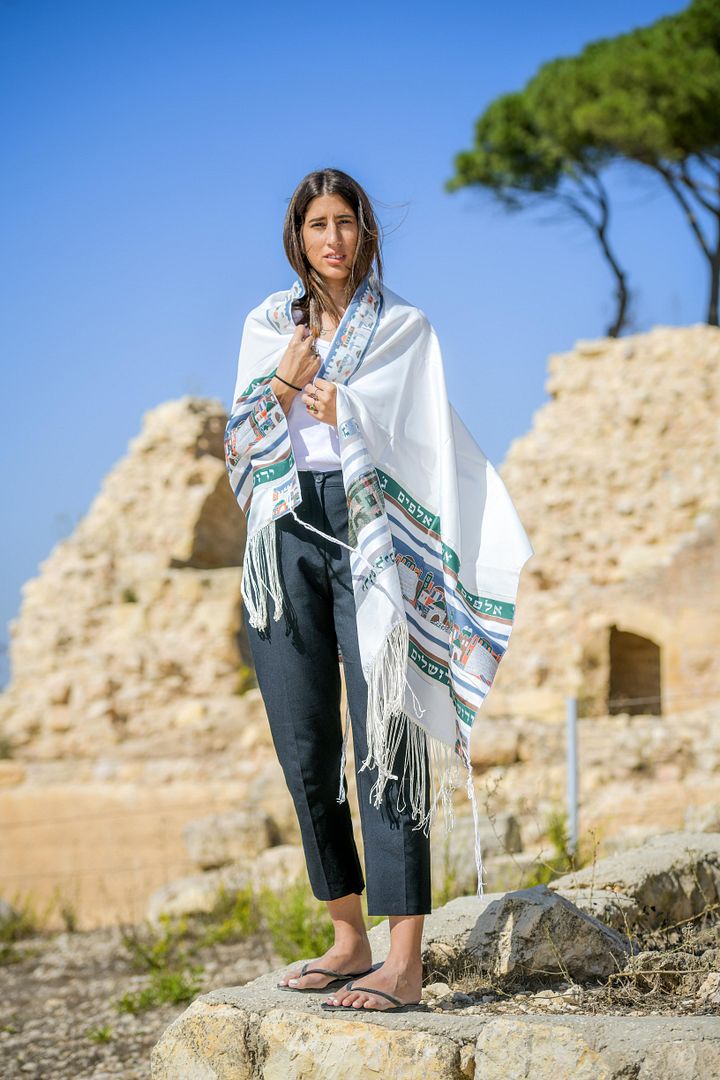 Jerusalem -GREEN & SILVER TRIM Small Tallit (Prayer Shawl) KIT product image (1)