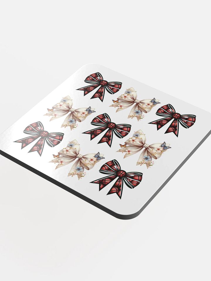 Spring Bows Basketball Whimsical Cork Coaster Set product image (1)