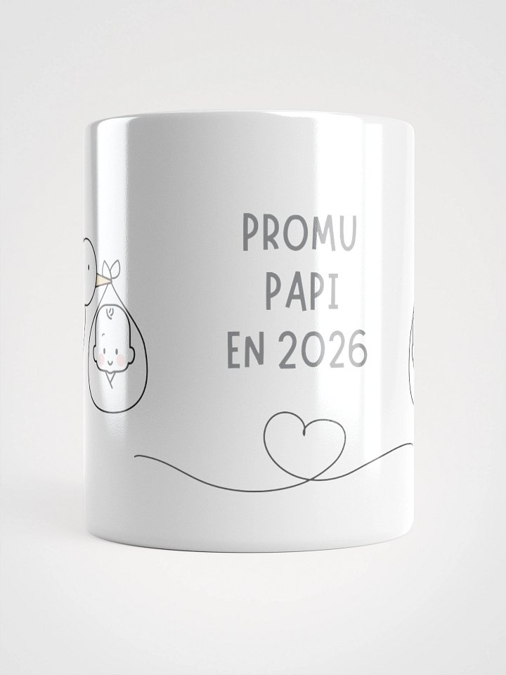 Mug Blanc - Promu Papi en 2026 - Cigogne Annonce Naissance - Cadeau Original product image (1)