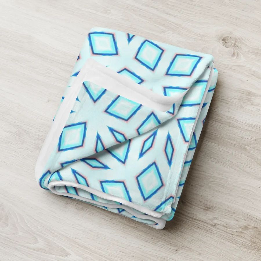 Blue Stained Glass Diamond Throw Blanket product image (8)