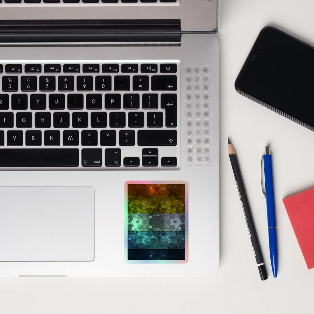 Aroace Pride Flag Sticker: Sunset Colors (Textured Variation) product image (10)