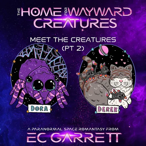 KICKSTARTER ART REVEAL! Introducing the first of the Wayward Creatures animal portraits! Meet Dora, Derek, and the Hellkitten...