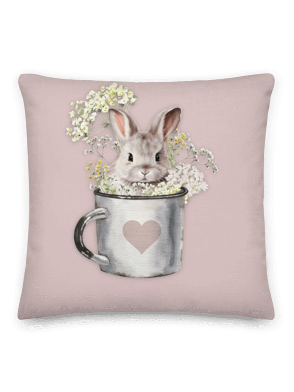 Bunny in A Mug - Blush Rose Pillow product image (1)