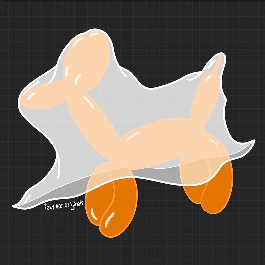 Balloon Dog Ghost Clear Sticker product image (1)