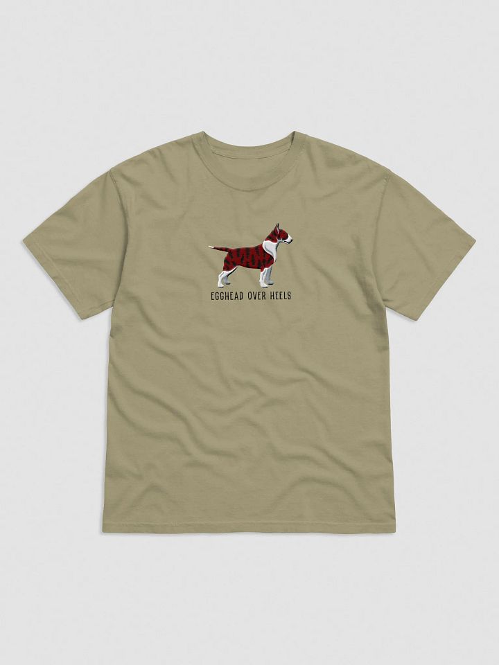 Egghead Over Heels T-Shirt(Embroidered) of an English Bull Terrier(Brindle) product image (1)