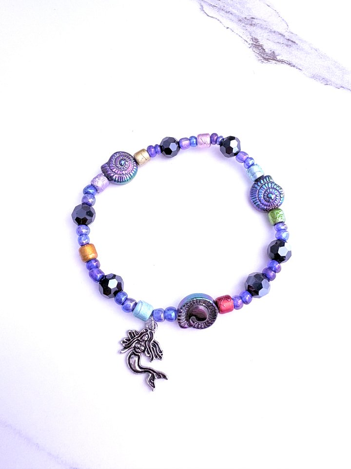 MFD-00183 | Handmade 7.5" Mermaid Charm Bracelet | Coastal Charm Jewelry by Monique Faella Designs™ product image (1)