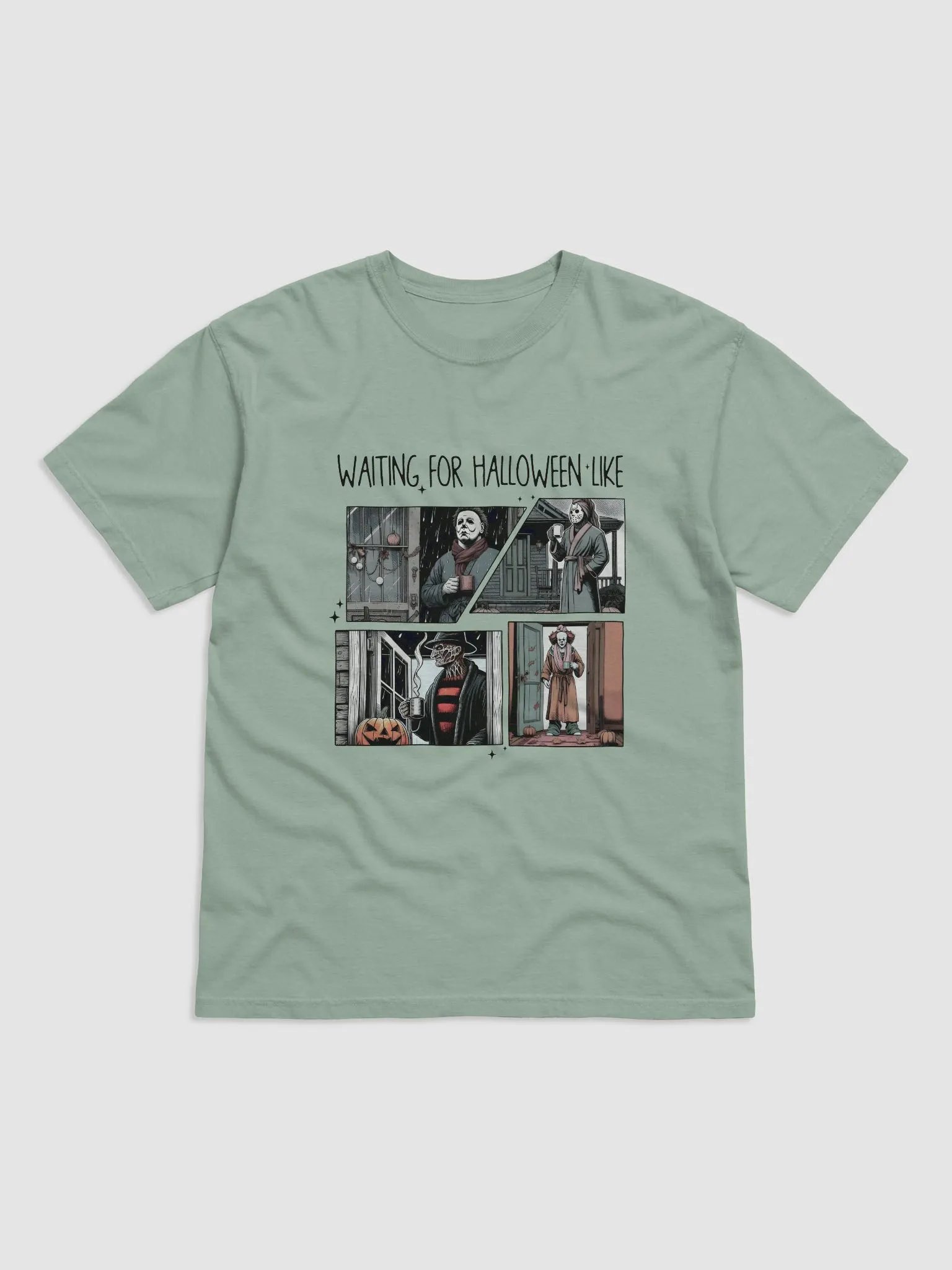 Waiting for Halloween: Michael Myers, Jason Voorhees, Freddy Krueger, and Pennywise in Cozy Autumn Vibes product image (14)