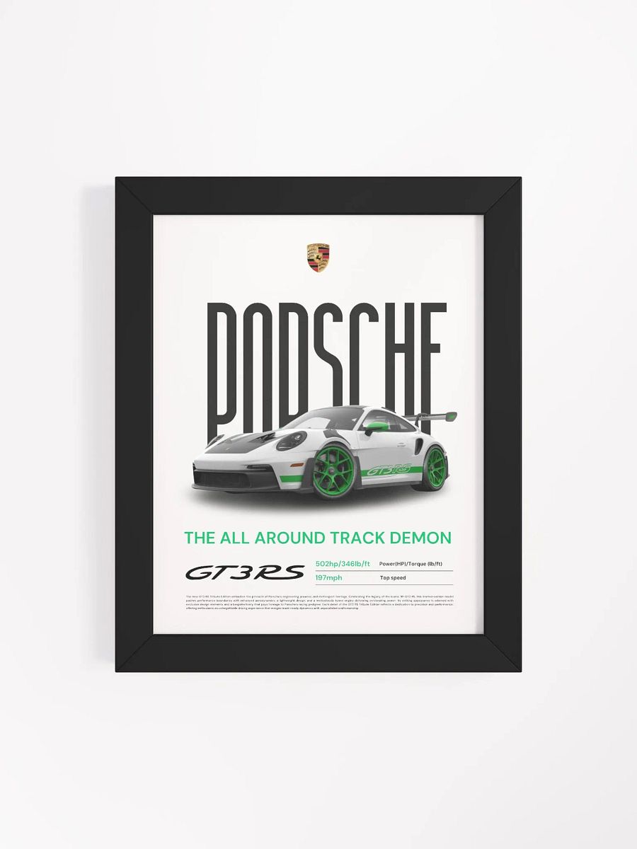 PORSCHE GT3RS TRIBUTE FRAMED POSTER product image (4)
