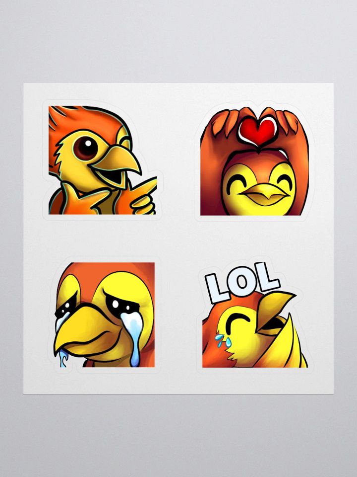 Emote Bird Kiss Cut Stickers Set product image (1)