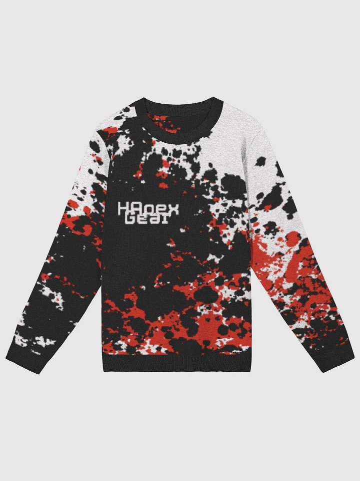 White HApex Gear Black Logo Knitted Crewneck Sweater Classic Fit product image (1)
