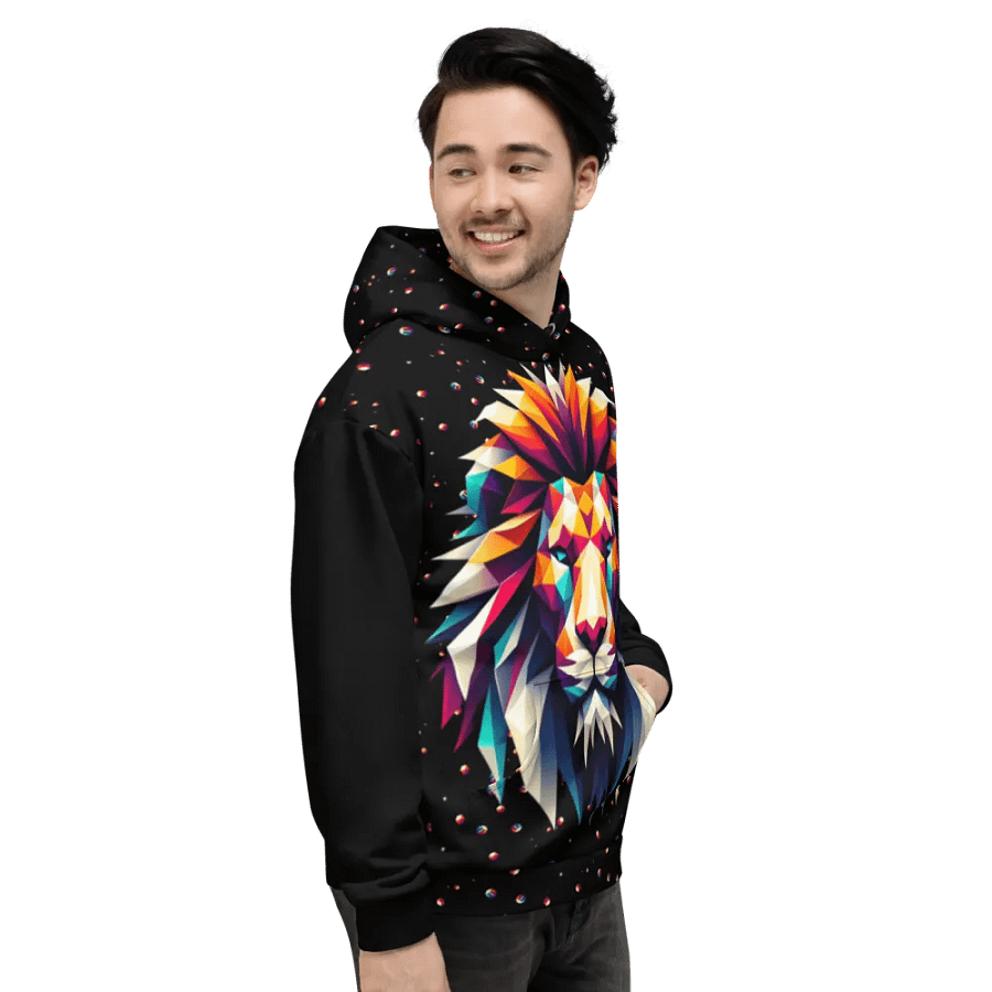 Regal Leo Zodiac Geometric Lion Hoodie product image (7)