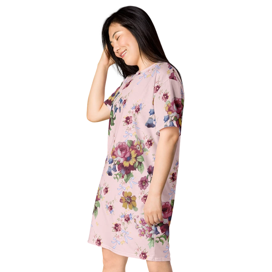 Vintage Floral Woman's Dress T-Shirt | Pink Blossom Everyday Apparel product image (7)