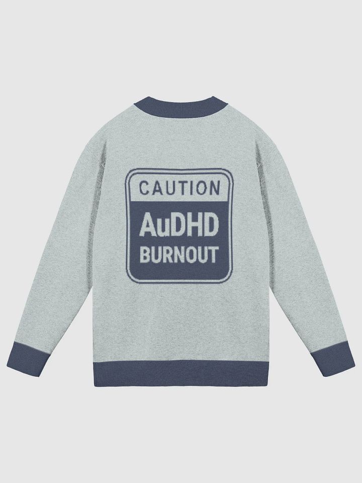 CAUTION: AuDHD BURNOUT (lg. design, duotone blue) knitwear cardigan product image (2)