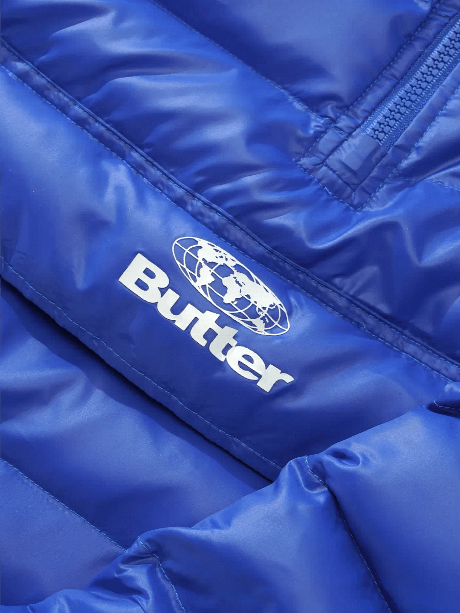 Royal Blue Shiny Anorak Puffer Jacket product image (4)