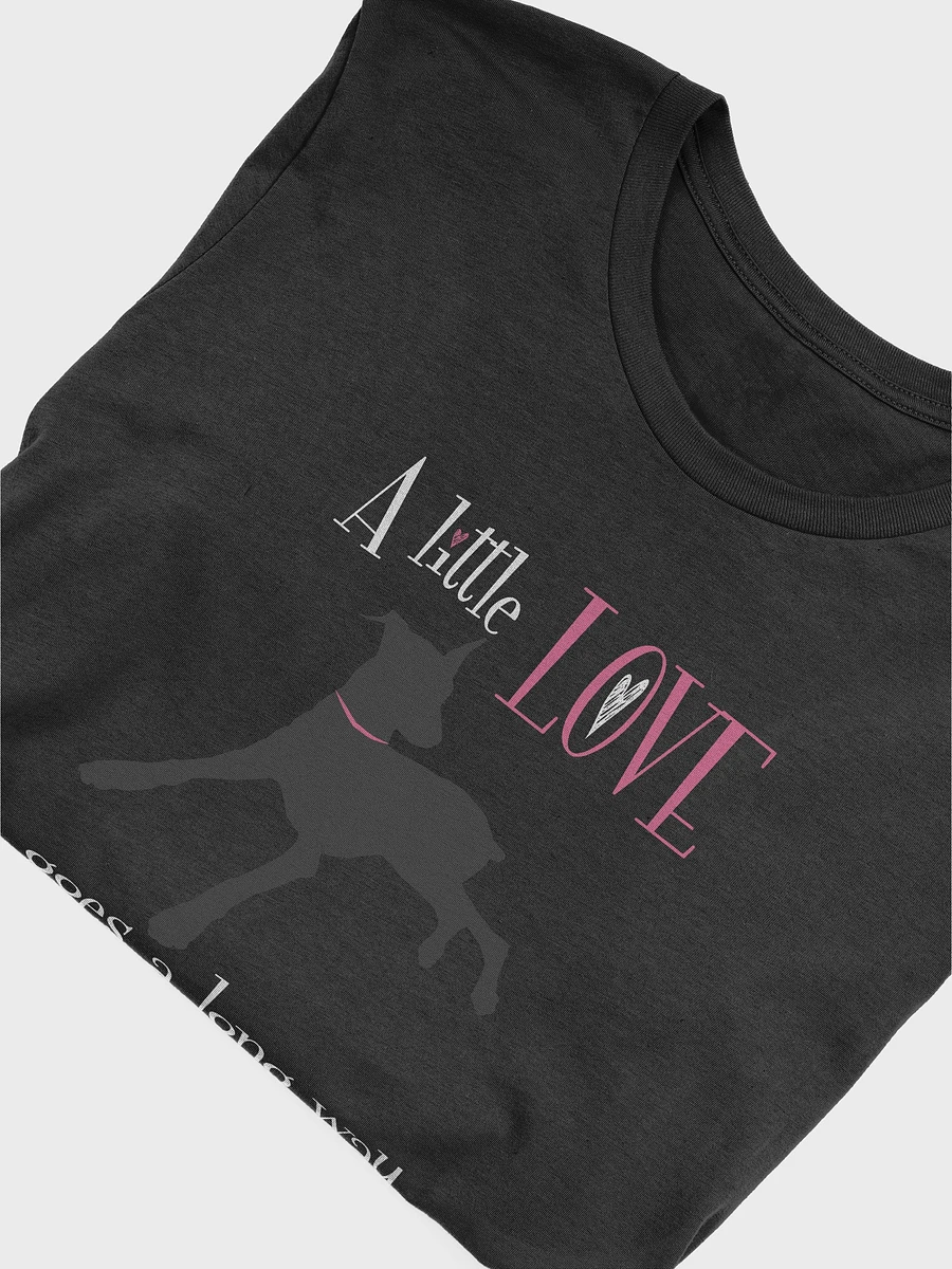 A little Love goes a long way, black Bella+Canvas 3001 supersoft T-Shirt product image (4)