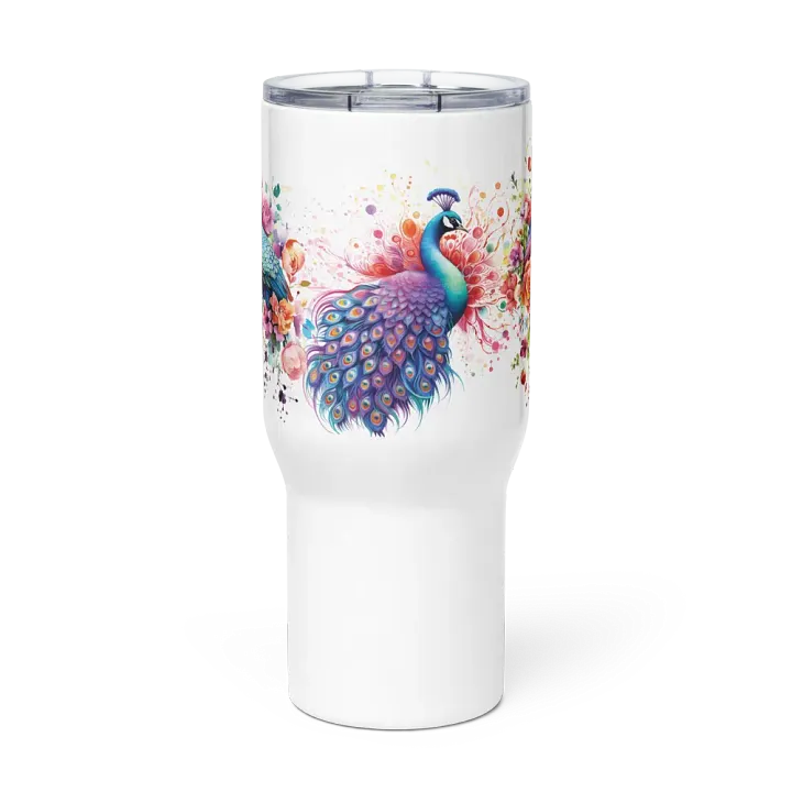 Vibrant Peacock Paradise Travel Mug product image (2)