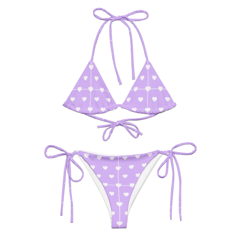 Pastel Heart Seamless Pattern String Bikini - v3 product image (6)