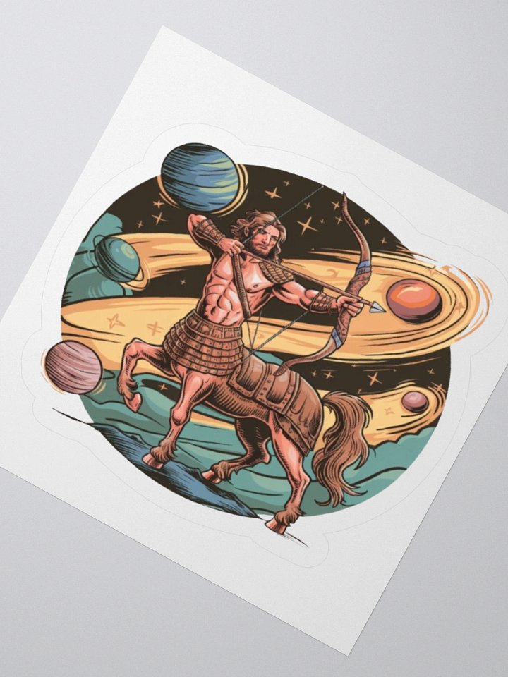 Exclusive Sagittarius Zodiac Sticker: Centaur Archer in Cosmic Twilight - Perfect for Astrology Fans and Unique Gifts! product image (4)